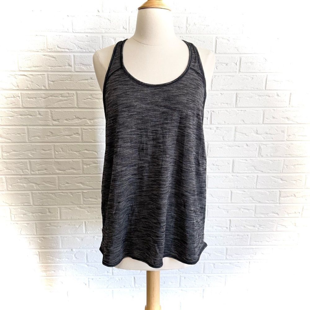 Lululemon Essential Tank Heathered Black Tank Size 8